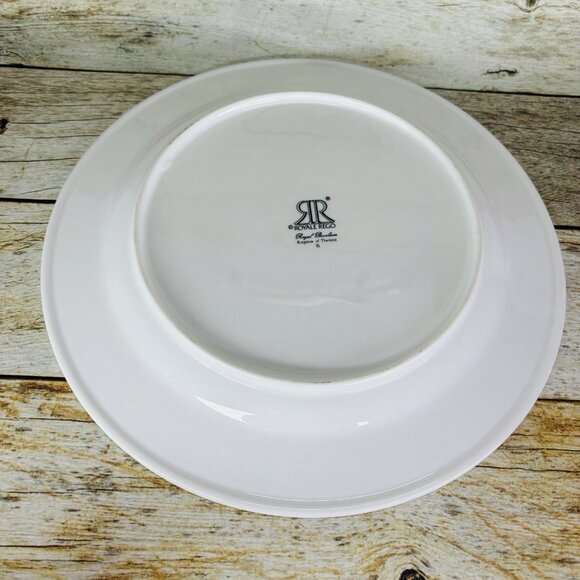 Royal Rego SERENA Restaurant Ware Pink Flower Porcelain White Dinner Plate Set 4 - Picture 3 of 16